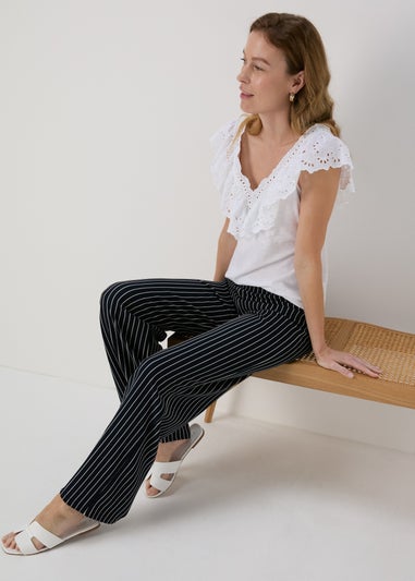Navy Stripe Trousers