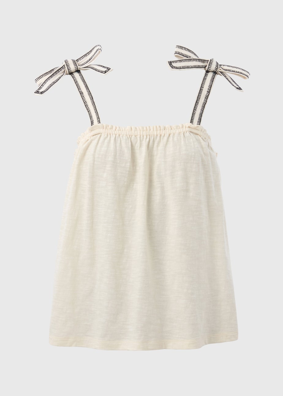 Cream Stitch Strap Vest Top