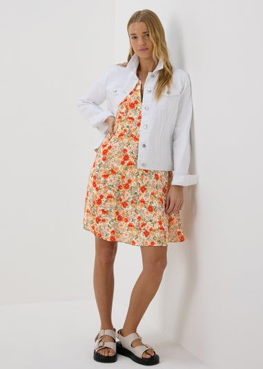 Papaya Petite Multicolour Floral Woven Frill Mini Dress