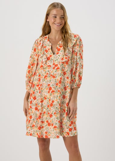 Papaya Petite Multicolour Floral Woven Frill Mini Dress