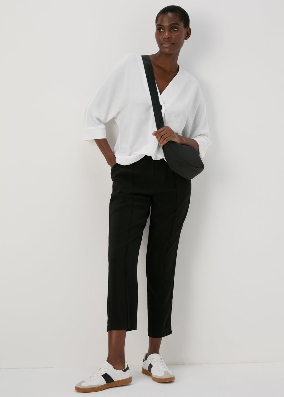 White Button Detail Blouse