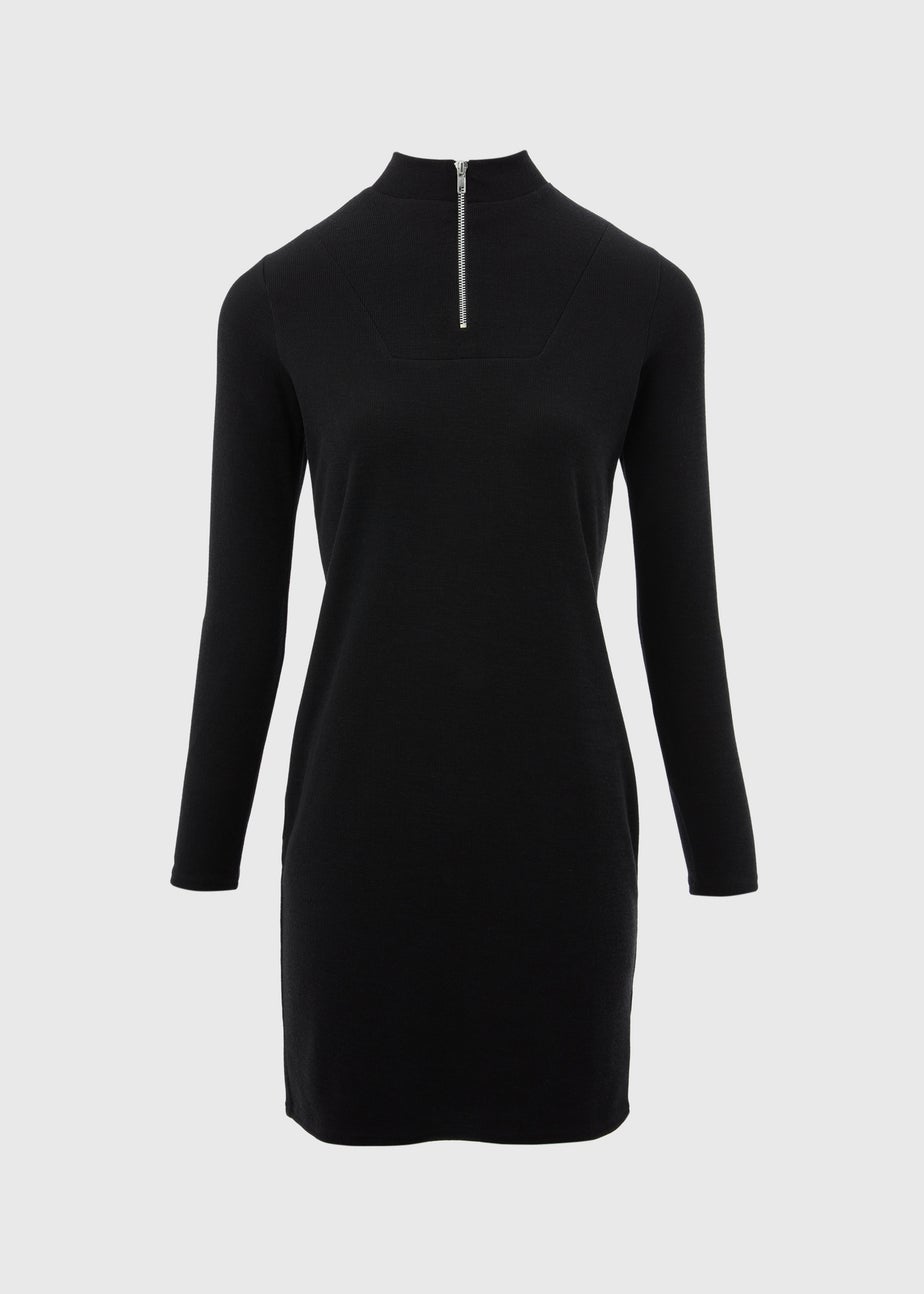 Black Zip Front Dress