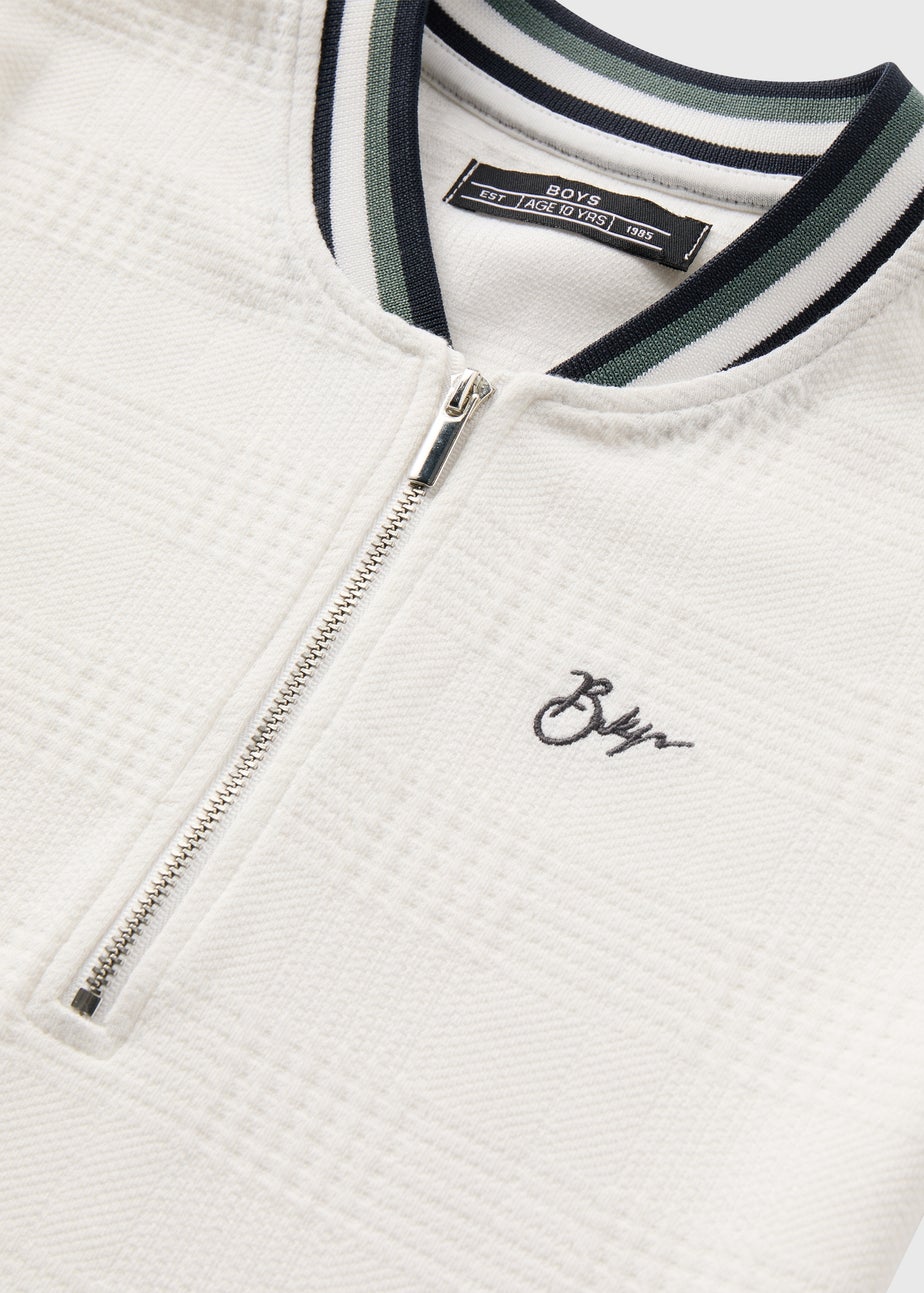 Boys Cream Baseball Polo Shirt (7-13yrs)