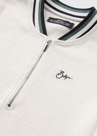 Boys Cream Baseball Polo Shirt (7-13yrs)