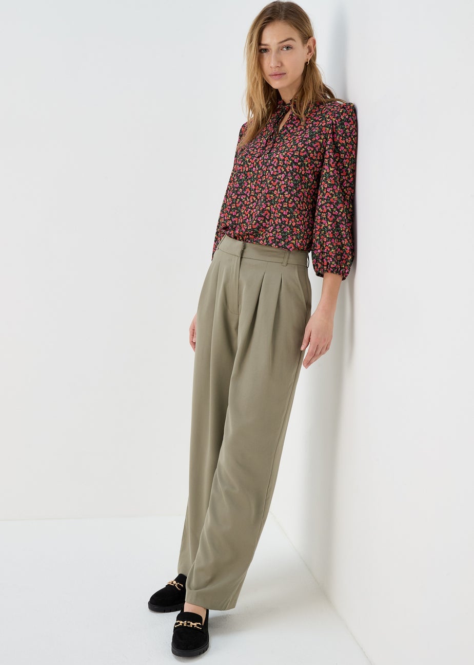 Pink Floral high Neck Top