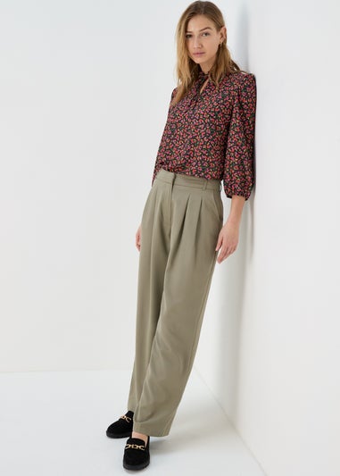 Pink Floral high Neck Top