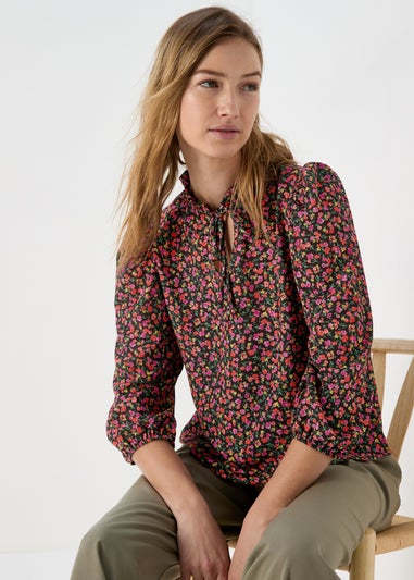 Pink Floral high Neck Top