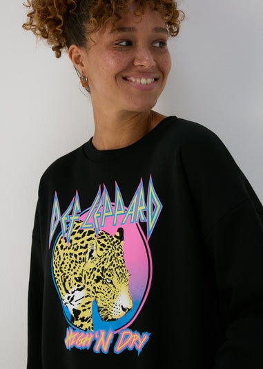 Black Leopard Print Sweatshirt