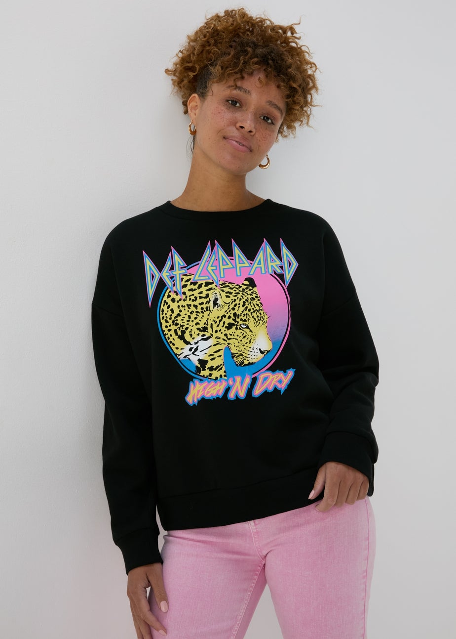 Black Leopard Print Sweatshirt