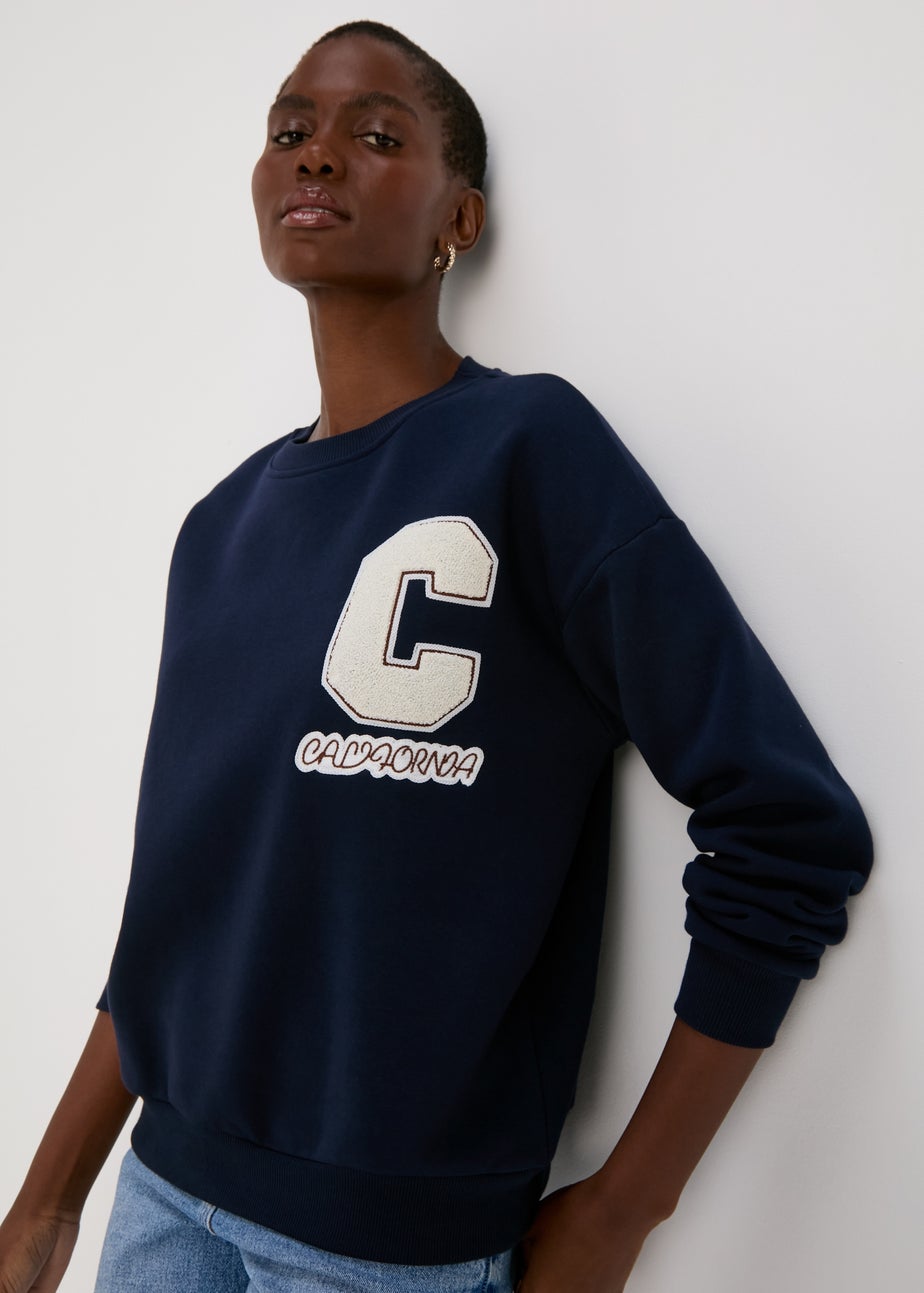Navy Pocket Detail Sweatshirt
