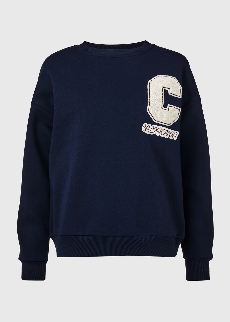 Navy Pocket Detail Sweatshirt