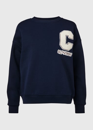 Navy Pocket Detail Sweatshirt