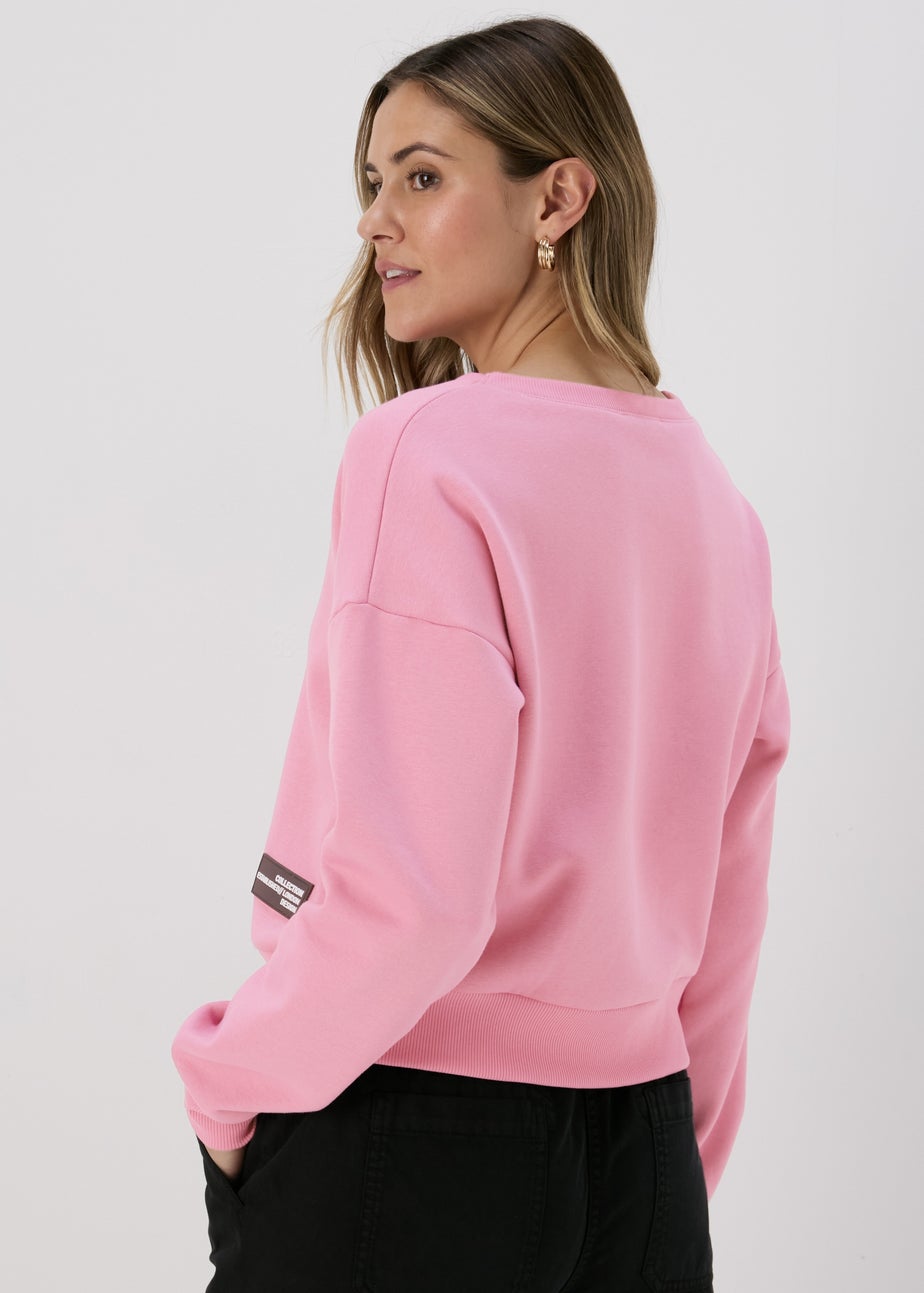 Pink Cropped Sweatshirt