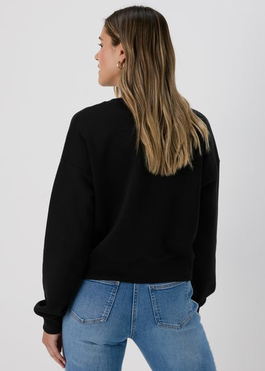 Black Cropped Sweatshirt