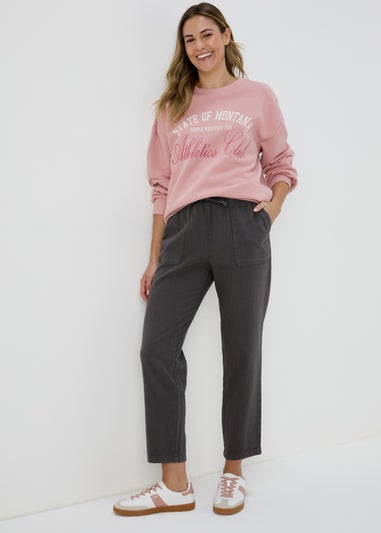 Pink Graphic Embroidered Sweatshirt