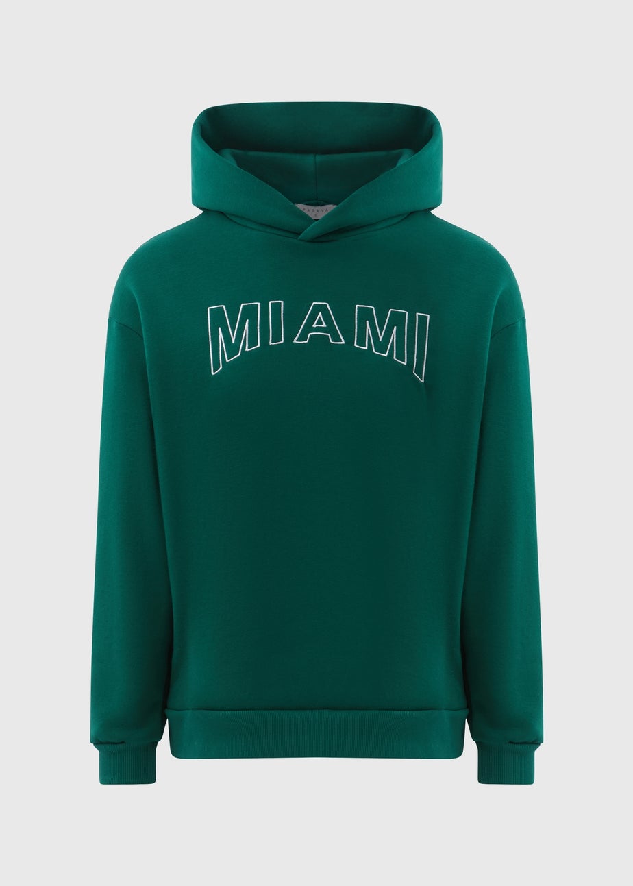 Papaya Green Miami Slogan Hoodie