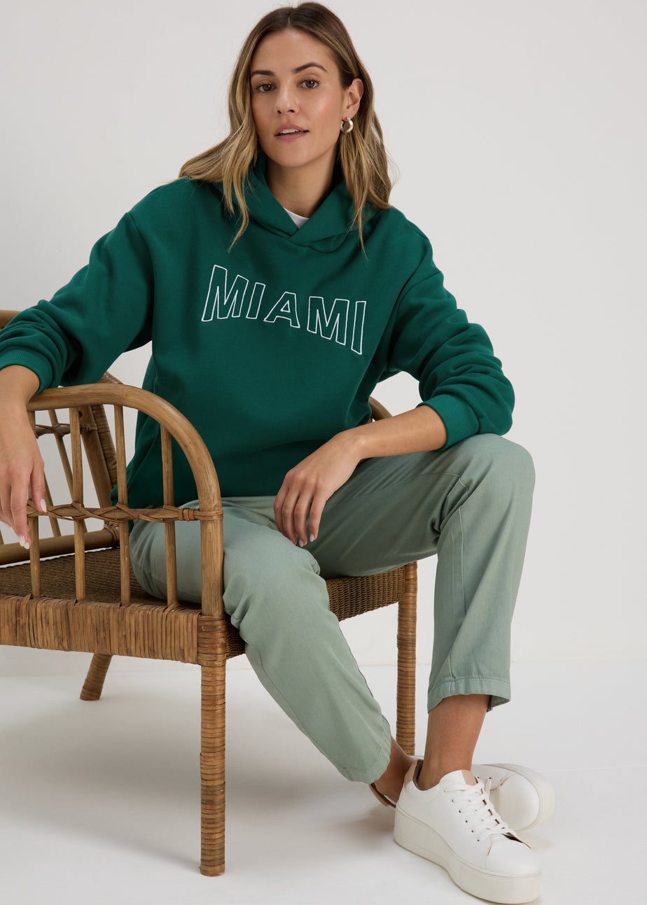 Papaya Green Miami Slogan Hoodie