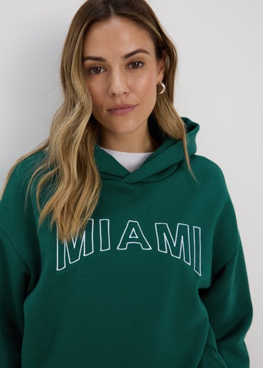 Papaya Green Miami Slogan Hoodie