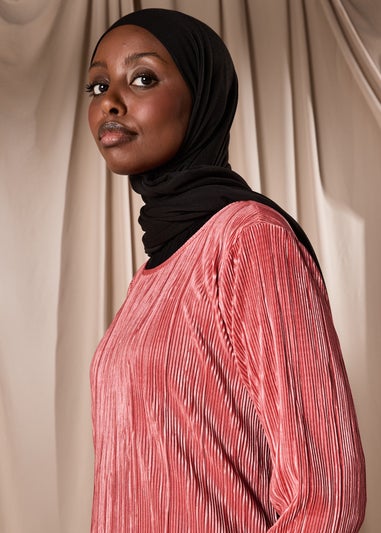 Pink Plisse Column Dress