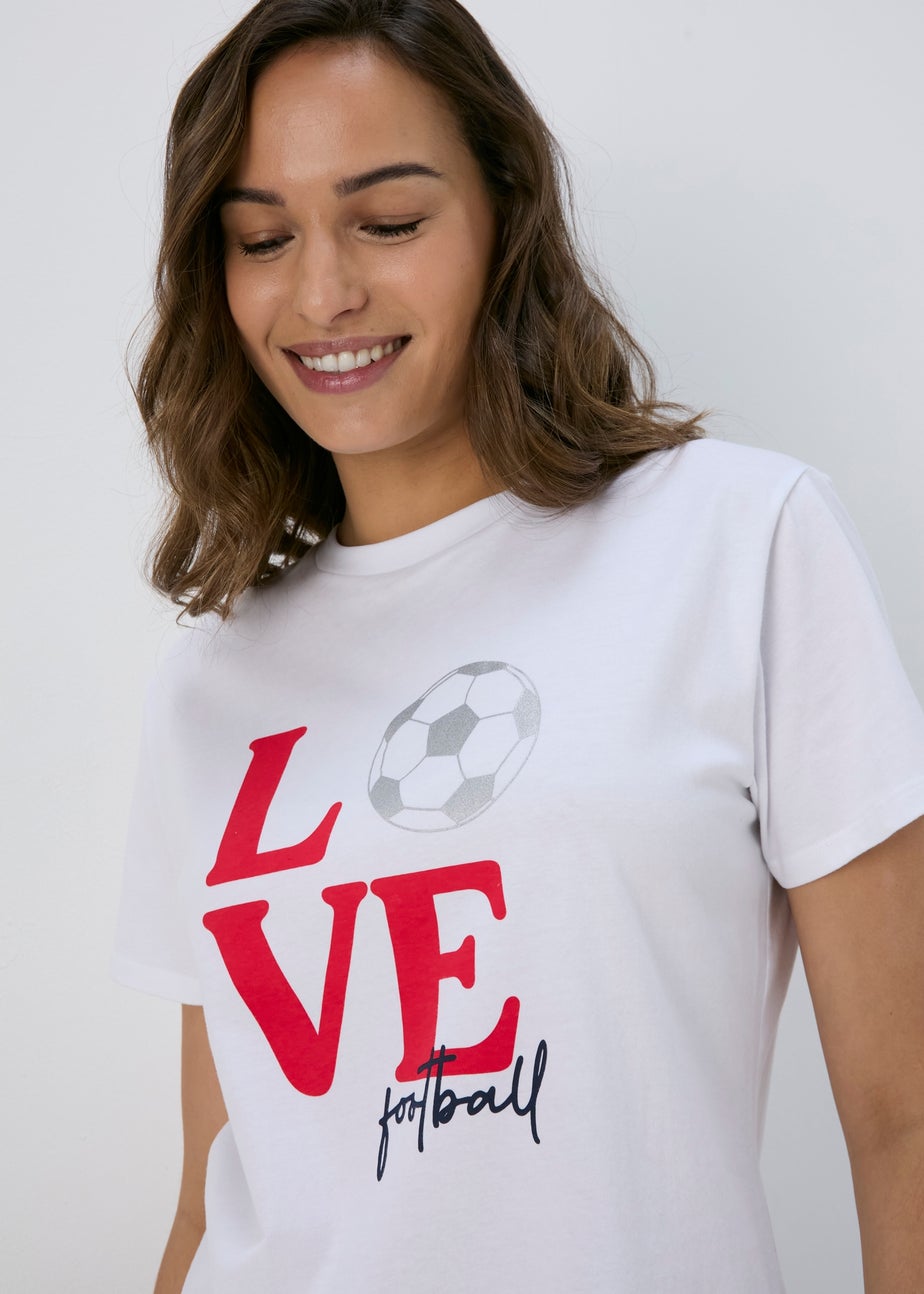 White Love Football T-Shirt