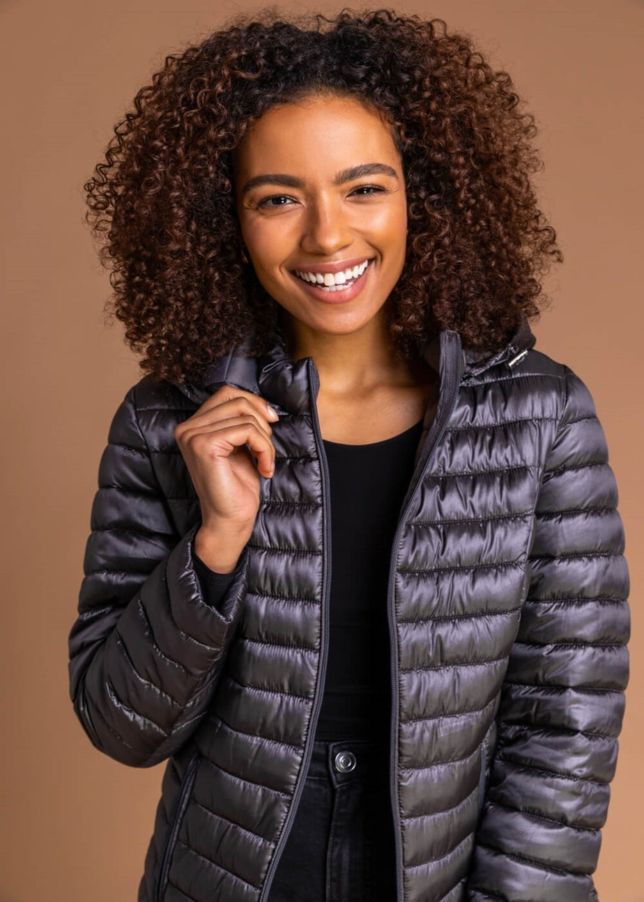 Roman Ash Longline Zip-Through Padded Coat