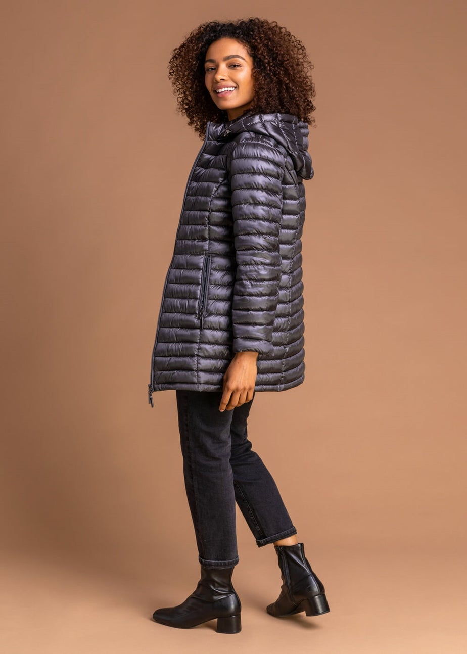 Roman Ash Longline Zip-Through Padded Coat