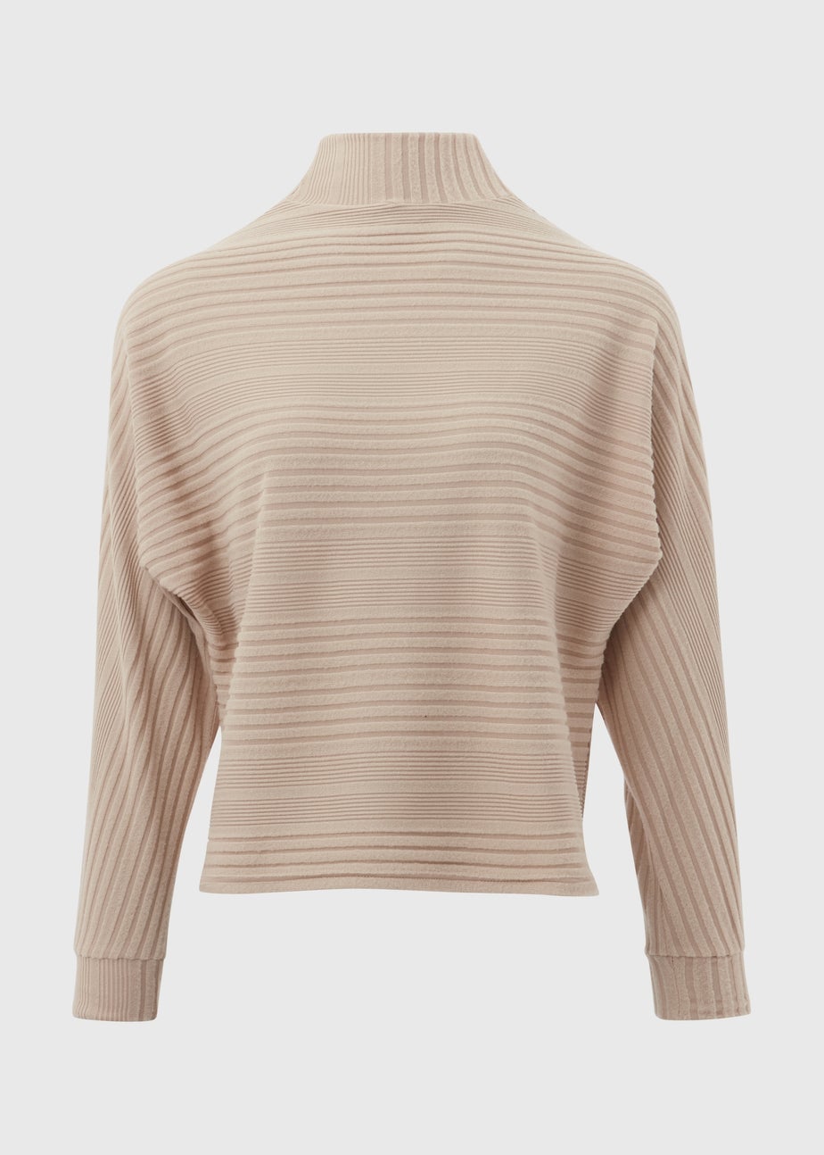 Mocha Soft Dolman Sleeve Ribbed Top