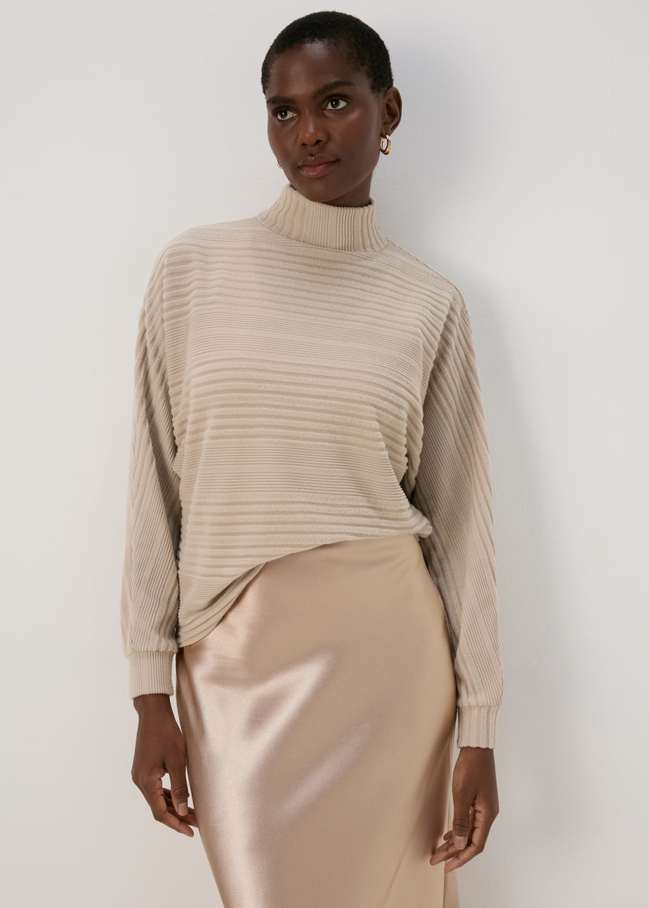 Mocha Soft Dolman Sleeve Ribbed Top