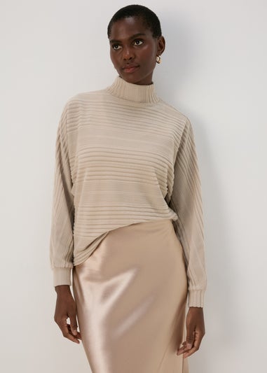 Mocha Soft Dolman Sleeve Ribbed Top