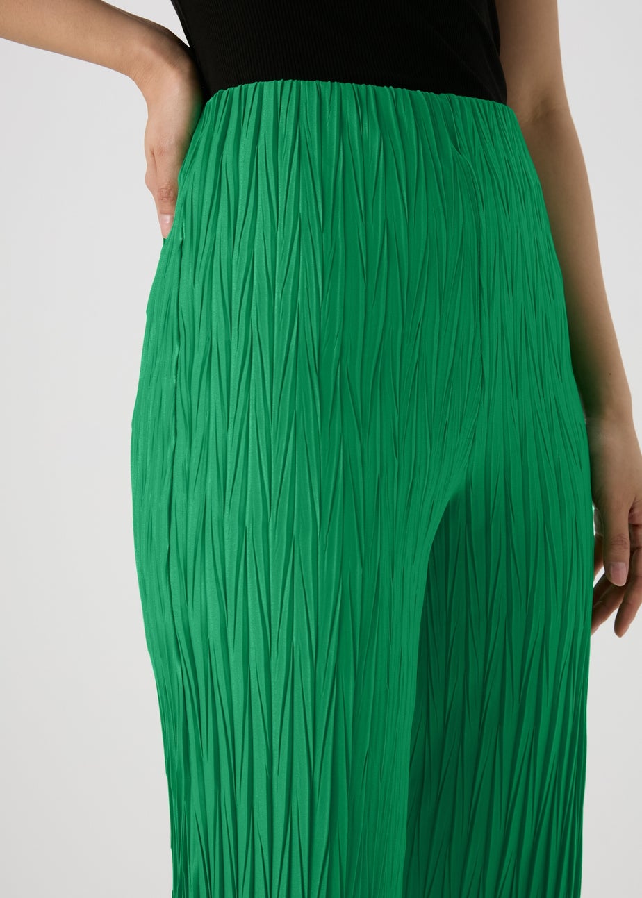 Green Plisse Trousers