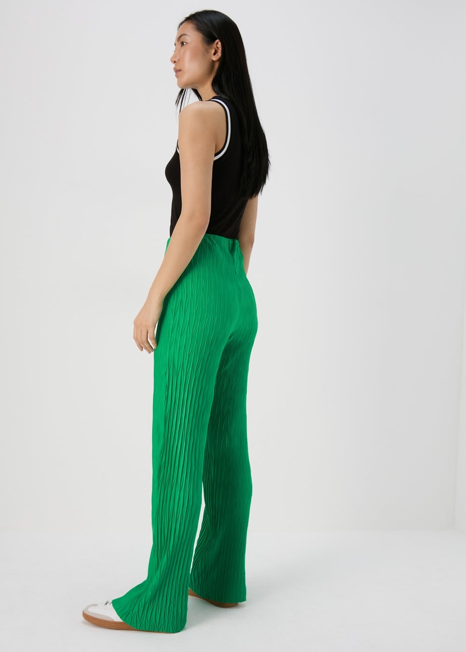 Green Plisse Trousers