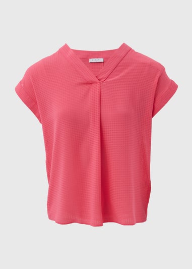 Pink Textured Pullover Top