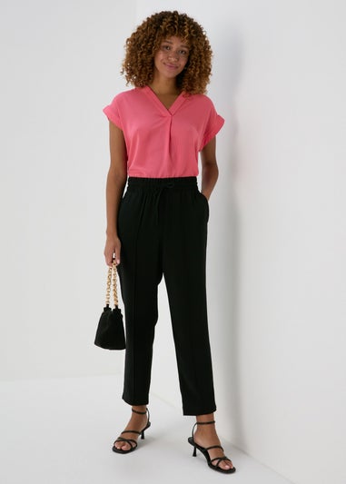 Pink Textured Pullover Top