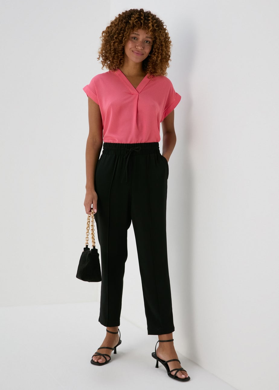 Pink Textured Pullover Top