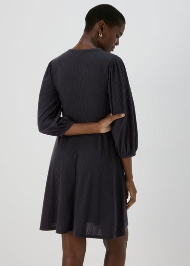 Black Keyhole Neck Skater Dress