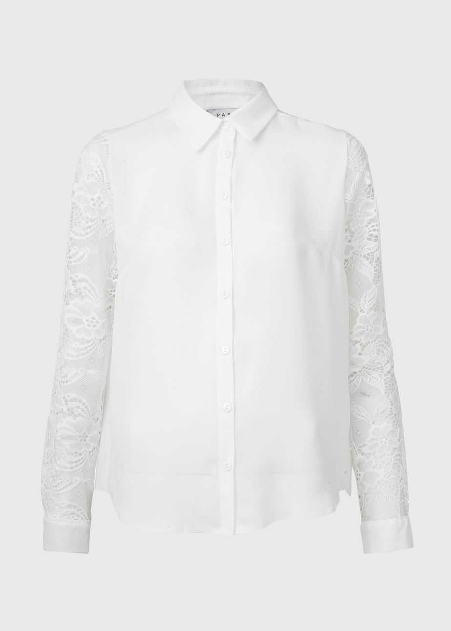 Ivory Lace Sleeve Shirt