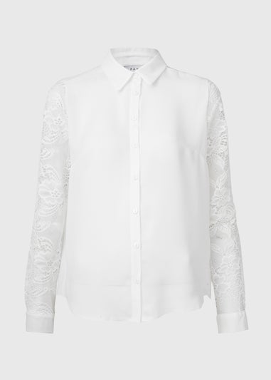 Ivory Lace Sleeve Shirt