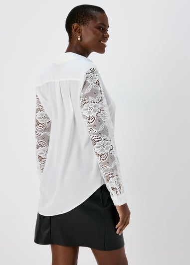 Ivory Lace Sleeve Shirt
