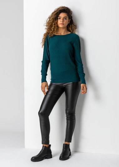 Roman Emerald Ribbed Textured Jumper