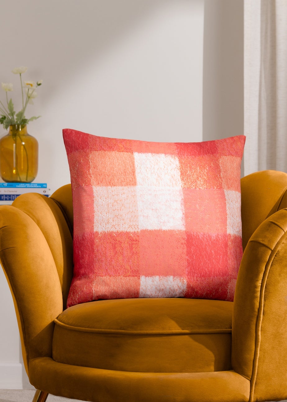 furn. Alma Checked Filled Cushion (50cm x 50cm x 8cm)