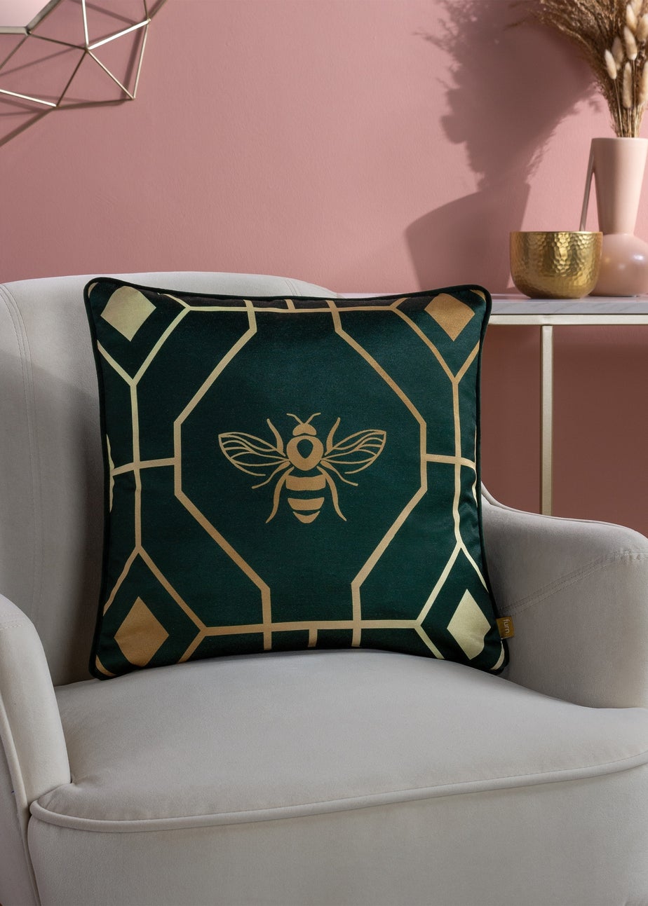 furn. Bee Deco Geometric Filled Cushion (43cm x 43cm x 8cm)