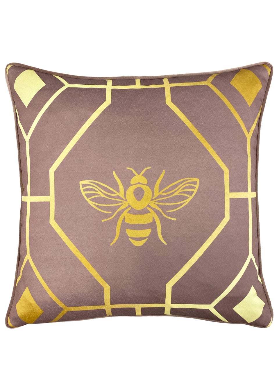 furn. Bee Deco Geometric Filled Cushion (43cm x 43cm x 8cm)