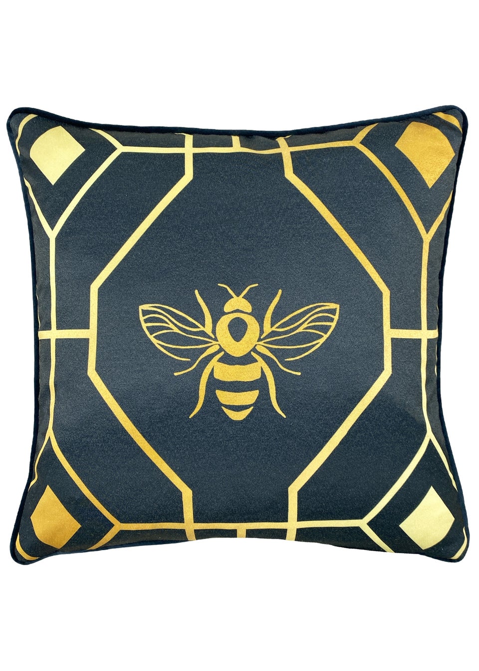 furn. Bee Deco Geometric Filled Cushion (43cm x 43cm x 8cm)