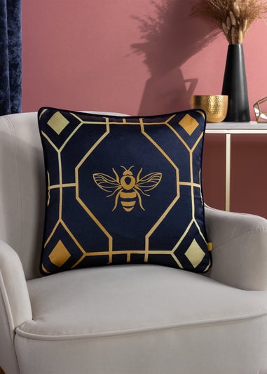 furn. Bee Deco Geometric Filled Cushion (43cm x 43cm x 8cm)