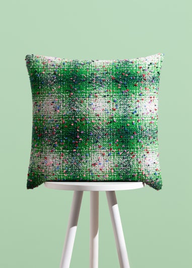 Heya Home Connie Check Jacquard Filled Cushion (45cm x 45cm x 8cm)
