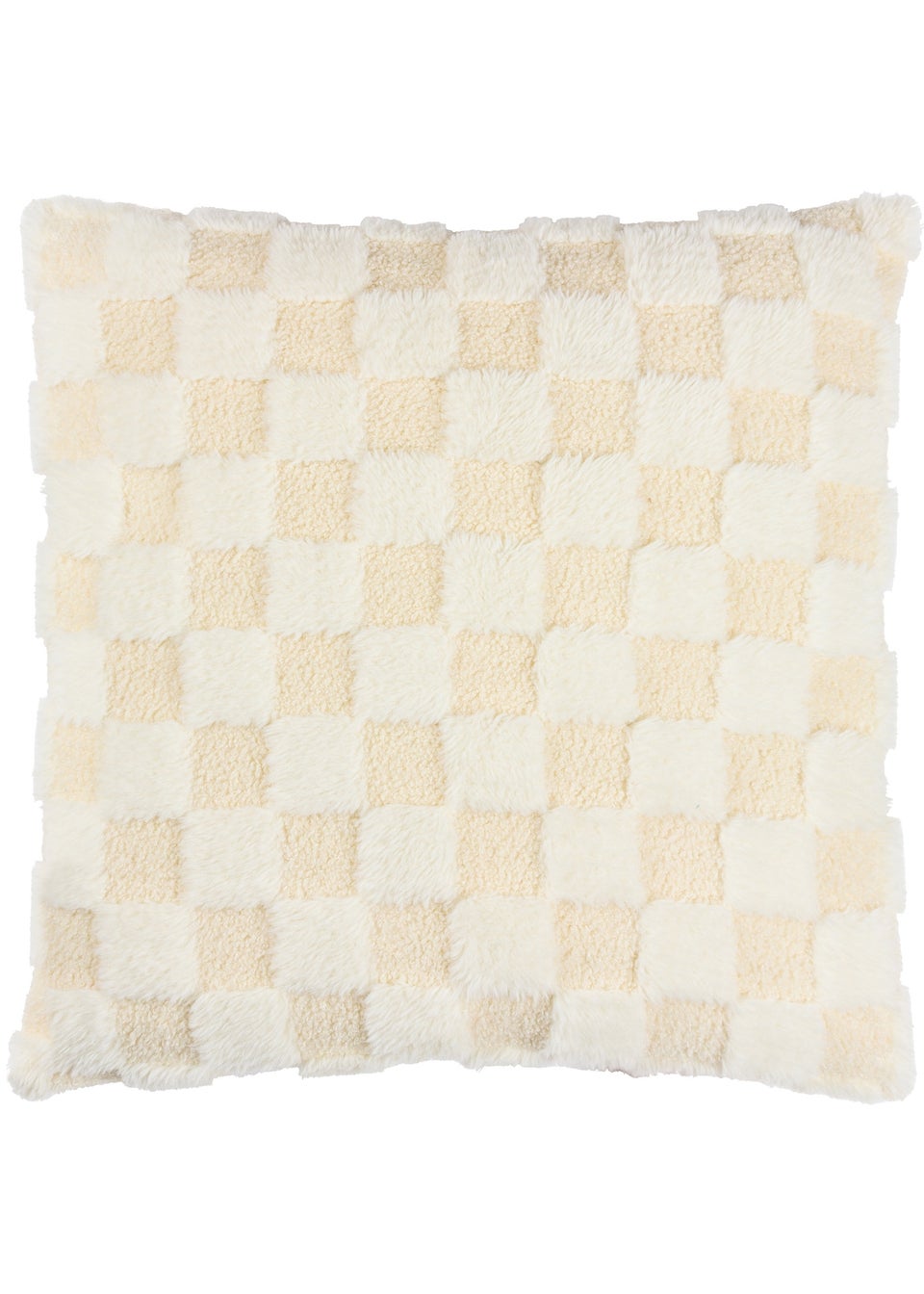 Heya Home Check It Boucle Fleece Filled Cushion (45cm x 45cm x 8cm)