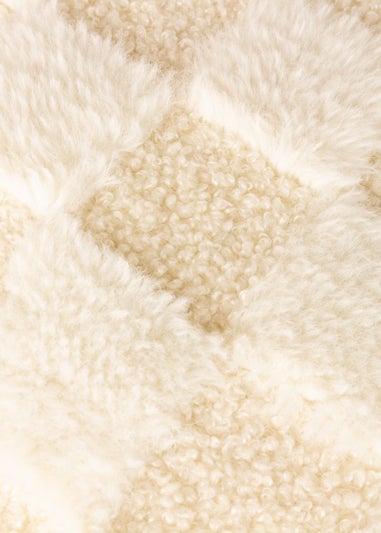 Heya Home Check It Boucle Fleece Filled Cushion (45cm x 45cm x 8cm)