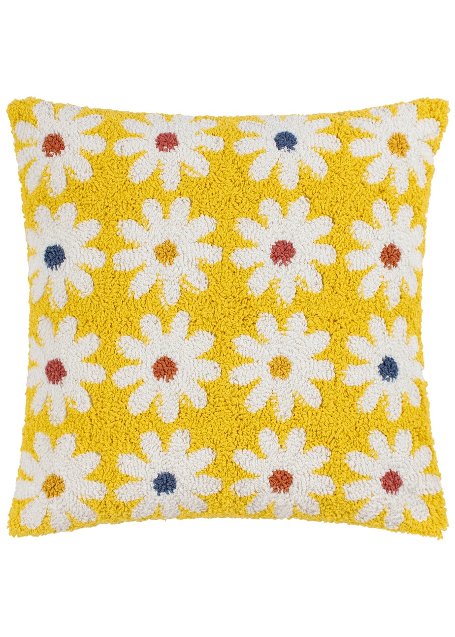 Heya Home Daisy Knitted Filled Cushion (45cm x 45cm x 8cm)