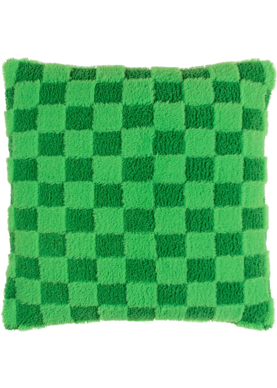 Heya Home Check It Boucle Fleece Filled Cushion (45cm x 45cm x 8cm)