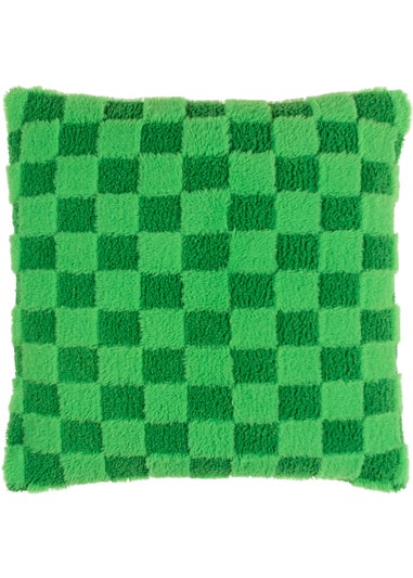 Heya Home Check It Boucle Fleece Filled Cushion (45cm x 45cm x 8cm)